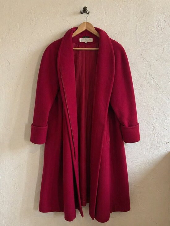 Neiman Marcus Jackets & Blazers - VINTAGE‎ Bert Newman Red Wool Coat Womens 14 Vintage Neiman Marcus Long Coat